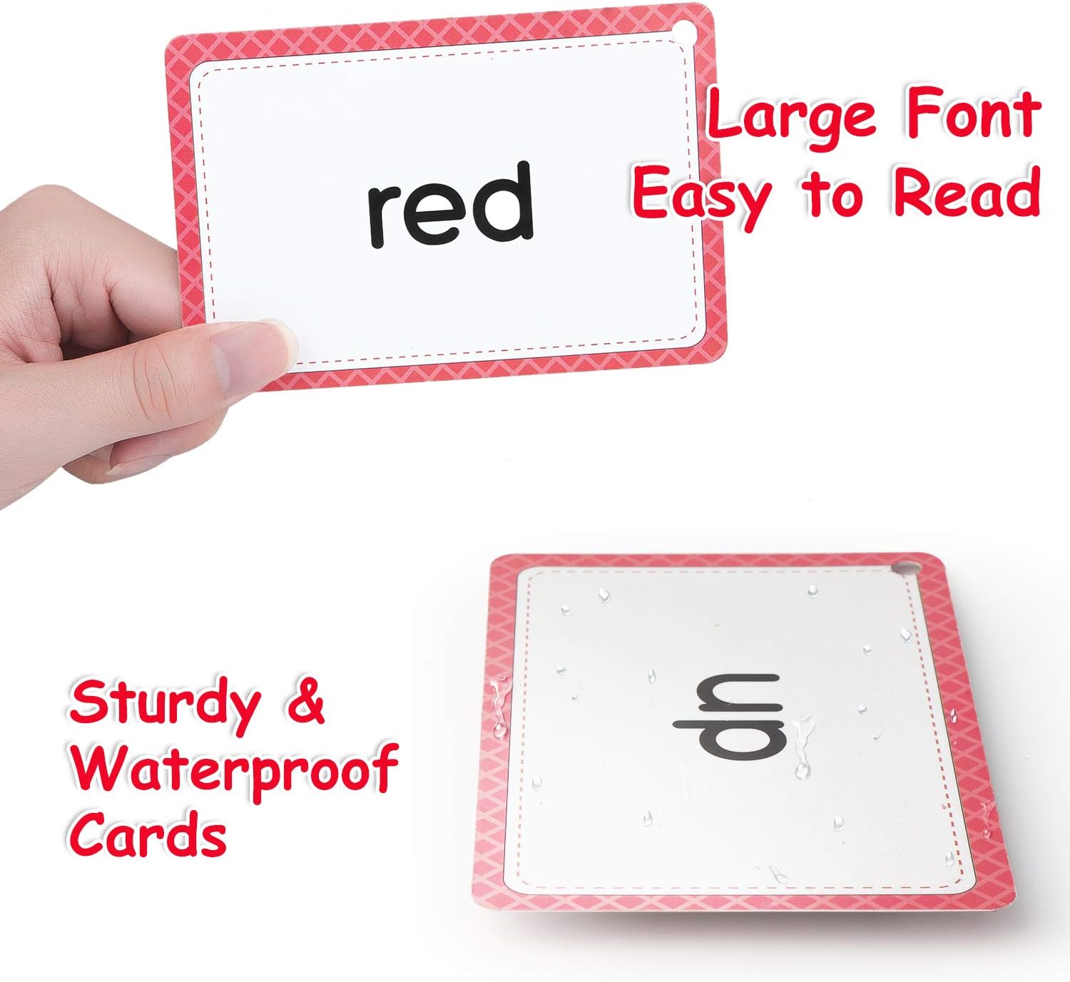 Gamenote Sight Words Flash Cards with Pictures & Sentences - 220 Dolch Big Word Reading Flash Card from Pre K to 3rd Grade (Include 5 Rings): Toys & Games
