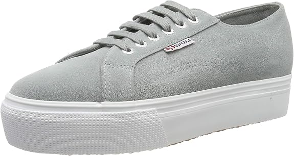 superga 2790 grey suede flatform trainers
