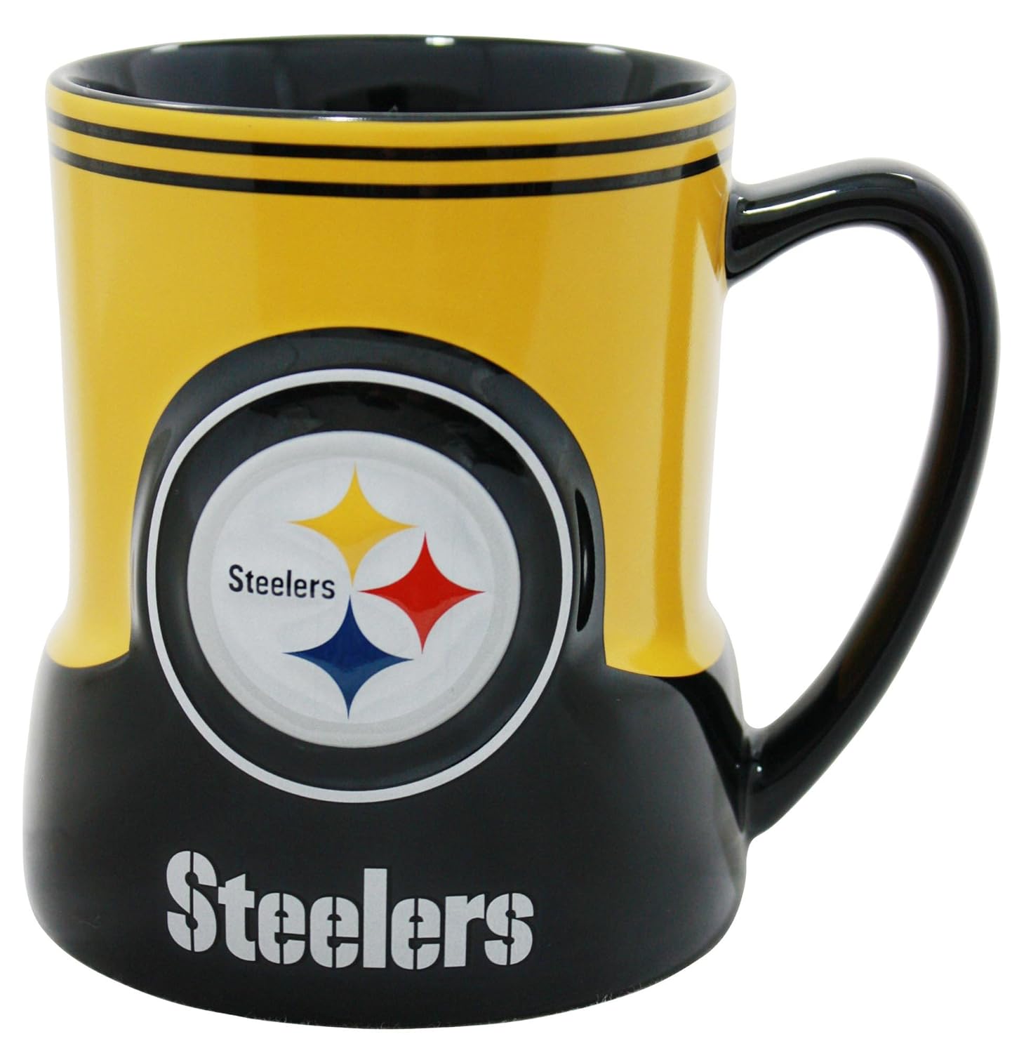 Pittsburgh Steelers 20 Ounce Game Time Sculpted Logo Relief Coffee Mug