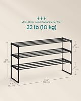 SONGMICS 3-Tier Shoe Rack Storage Organizer Black 30x92x55 cm LSA303B02 view 3