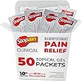 Stopain Pain Relief Clinical Gel Packets, 50 Pack, USA Made, Max Strength Fast Acting with MSM, Glucosamine, Menthol for Lower Back Sciatica, Knee, Neck HSA FSA Topical Analgesic Products