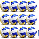 jiaonun 12 Pack Regulation Size 5 Volleyballs for Women and Men, Outdoor or Indoor, with Pump