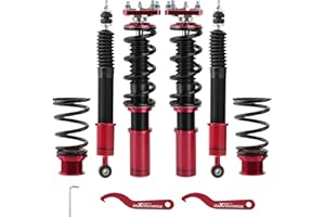 maXpeedingrods Coilovers for Ford Mustang 1994-2004, 24 Levels Damper Adjustable Coilovers Suspension Kit Struts, Height Adjustable Lowering Kit, Red