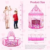 SENODEER 3PC Princess Tent Playset for Girls Pink Indoor Outdoor Kids Tent Ball view 5