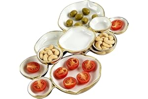 Cluster Bowls,Tiered Modern Metal Platter - 9 Cluster Bowls for Entertaining,for Fruit Vegetable Salad Pasta Charcuterie Dess