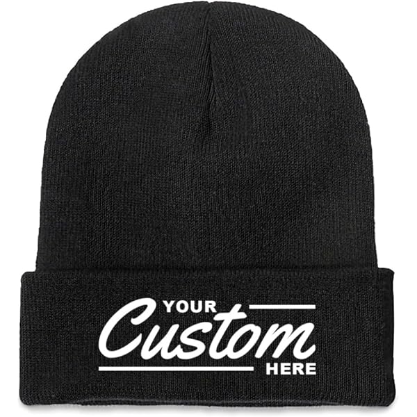 Amazon.com: Custom Beanie Hat Personalized Image & Text Knit  display picture 2