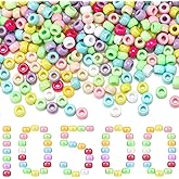 Jexine 10500 Pcs Pony Beads Bulk Plastic Beads for Bracelet Making Hair Braids DIY Necklace Jewelry Making Projects(Round,Macarons Color)