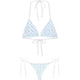 OnlyFans Women's Triangle Bikini Set &ndash; Halter Swimsuit with Adjustable Tie Straps, Two-Piece Bathing Suit