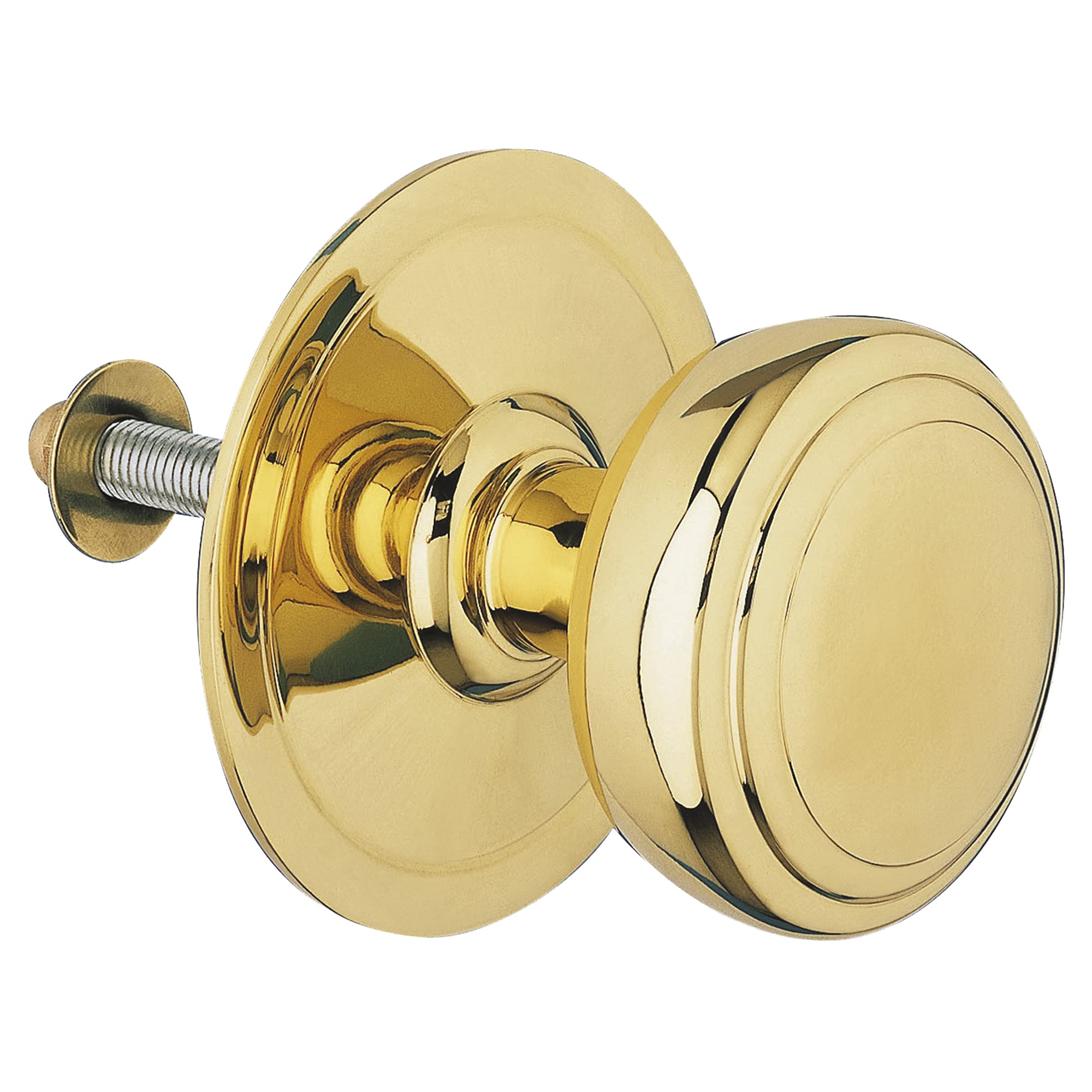 Amig - Model 12 Gold Round Solid Brass with PVD Finish for Exterior Doors | Handle Diameter 70mm | Height 68.5mm | Easy Assembly | Includes Fixing Nut — image 1