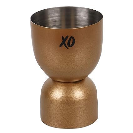 Elan XO Peg Measure Cup, Stainless Steel, 30/60ml, Golden