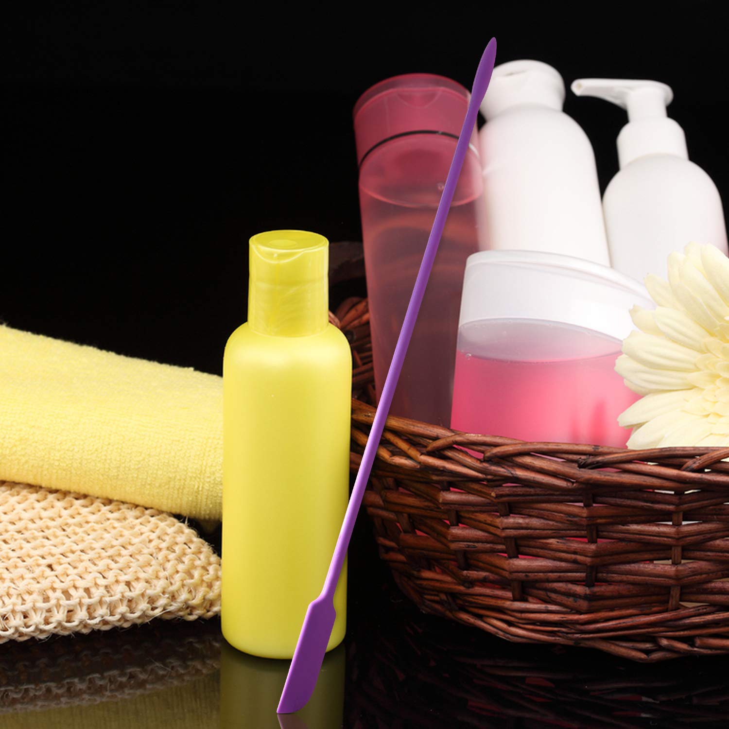 Makeup Spatula, Beauty Spatula, 4 Pack Mini Silicone Spatula, Small