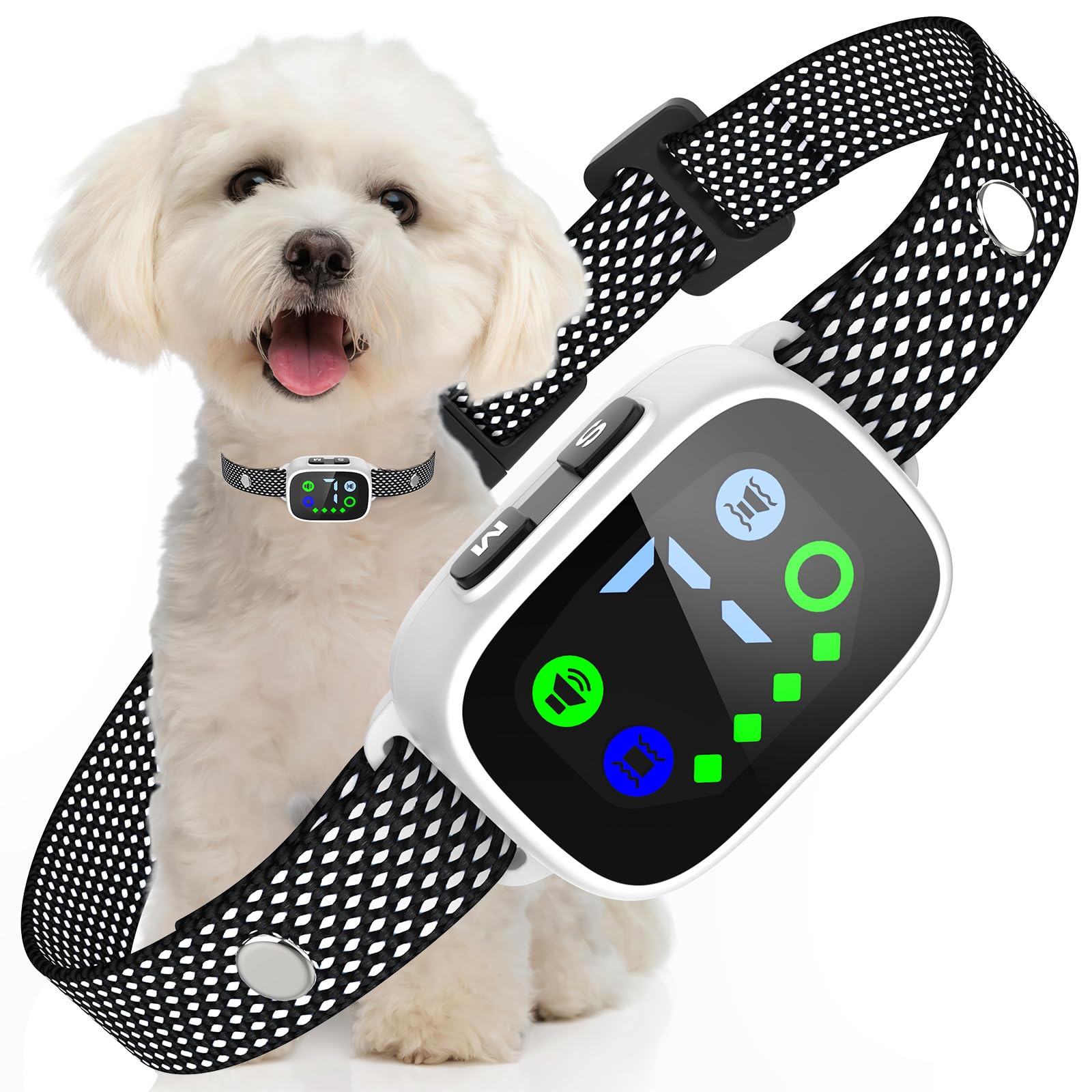 PcEoTllar Bark Collar for Small Dogs, Anti Bark Collars for Dogs - Rechargeable & Waterproof, Effective Vibration & Beep Dog Barking Collar, Anti Bark Collar & 7 Levels Sensitivity