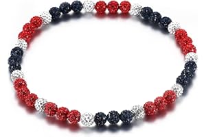 SKQIR Baseball Beaded Necklace for Men Bling Rhinestone Baseball Drip Accessories for Boys Sparkly Diamond Ice Collection Youth Baseball Chain Necklace Gifts for Baseball Player Team Lovers