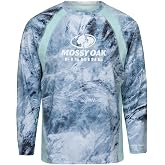 Mossy Oak Men's Fishing Shirts for Men Long Sleeve with UPF 40+ Sun Protection