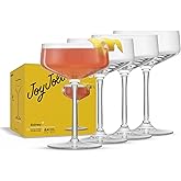 JoyJolt Sidney Cocktail Coupe Glasses Set of 4 | 8 oz Martini Glasses for Espresso Martini, Margarita, Champagne | Stemmed Bar Glass Set | Premium Crystal Made in Europe