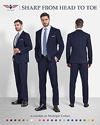 Hihawk Men's 2 Piece Slim Fit Suit with Stretch
