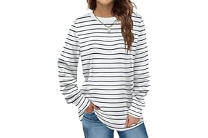 Dofaoo Sweatshirts for Women Crewneck Long Sleeve Shirts Tunic Tops for Leggings Fall Fashion