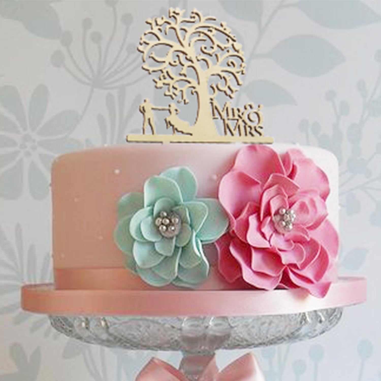 Mr Mrs Arbre Cake Topper Gateaux En Bois Decoration Pour Mariage Soiree Fete Anniversaire Creative Idea Figurine De Gateau Vaisselle Et Plats De Service Presentoirs A Gateau