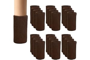 BLENDNEW 24 PCs Furniture Leg Socks - Coffee Knitted Furniture Socks, Double Thickness Chair Leg Floor Protectors, High Elastic Chair Leg Covers Furniture Caps Set, Move Easily and Reduce Noise