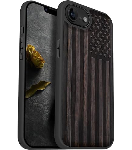 Carveit Funda Magnética De Madera Para IPhone 16e, Grabado Artesanal De Madera Y Carcasa Incrustada Hecha A Mano, Cubierta De TPU A Prueba De Golpes, Compatible Con Cargadores Inalámbricos MagSafe