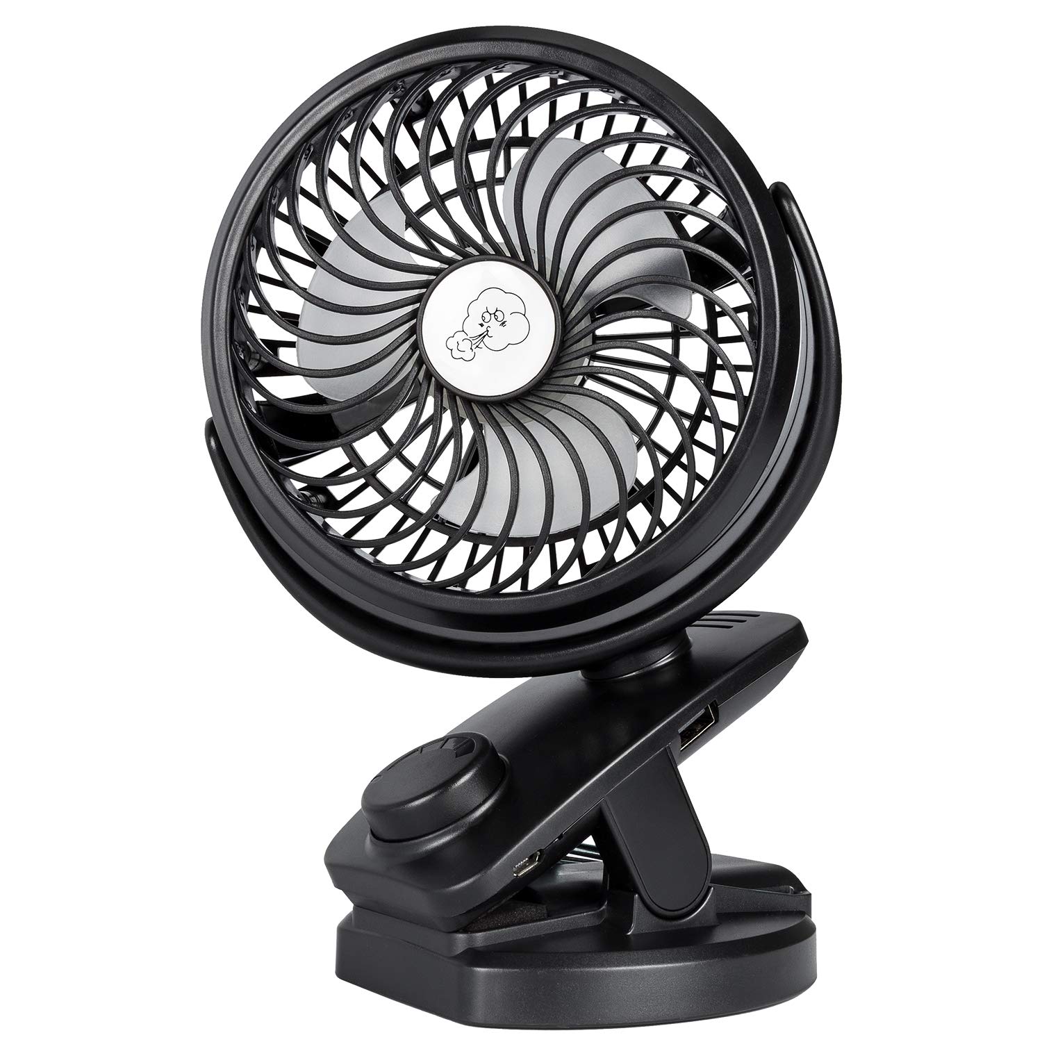 IREENUO USB Clip on Fan, Rechargeable Pram Fan with 5000mAh Battery for Buggy