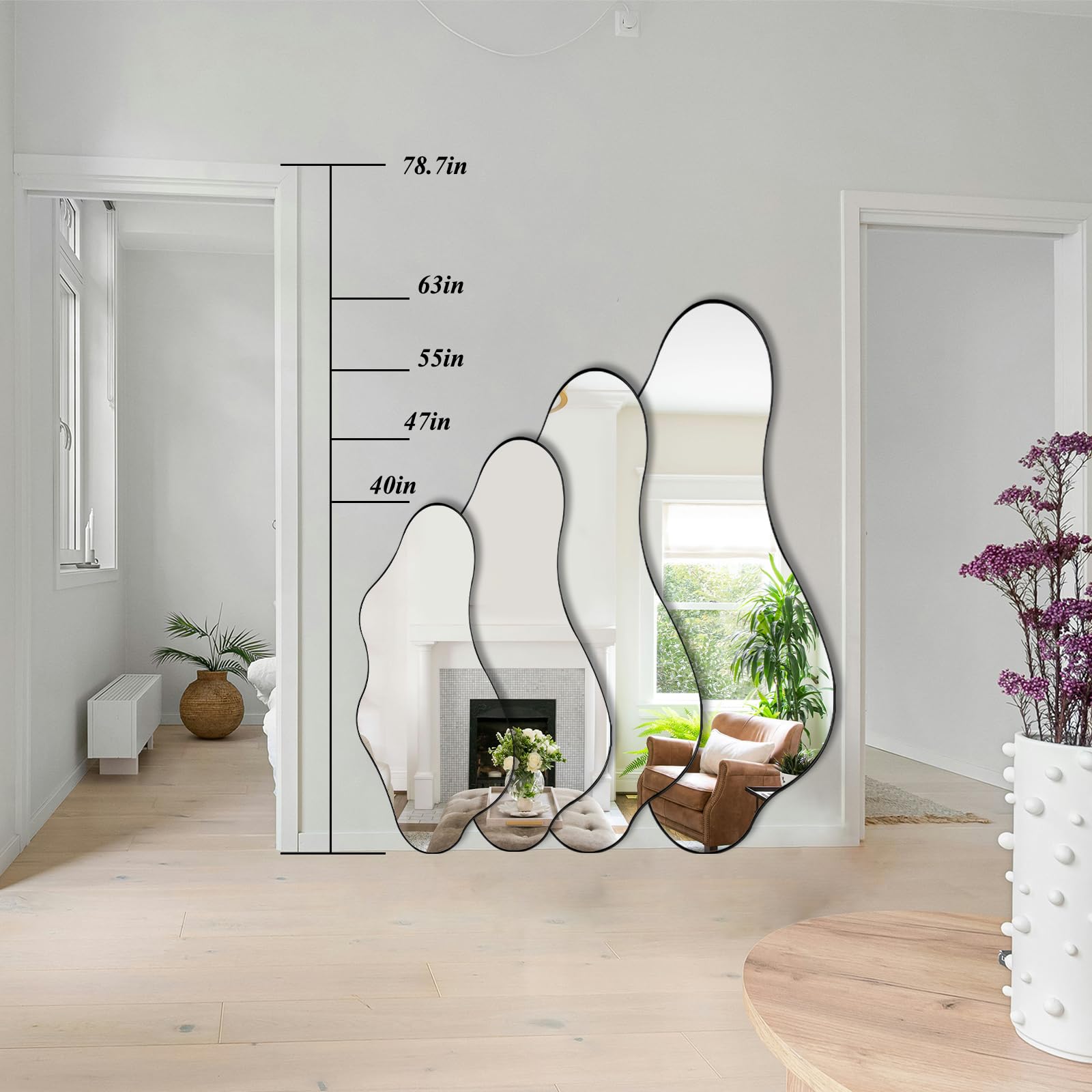 DAOYIJIAJU Irregular Mirror Full Length, 63