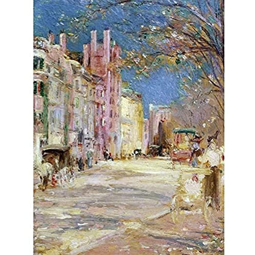 Bannister Boston Vintage Street Scene Painting Art Print Canvas Premium Wall Decor Poster Mural