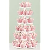 Cupcake Stand, 6 Tier Clear Acrylic Cupcake Stand for 50 Cupcakes, Large Cupcake Tower Stand Pastry Dessert Cupcake Holder, Cake Display Stand for Wedding Birthday Party Décor Baby Shower