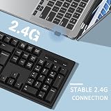 cimetech 2.4G Wireless Keyboard UK Full-Size with Numpad Black view 3