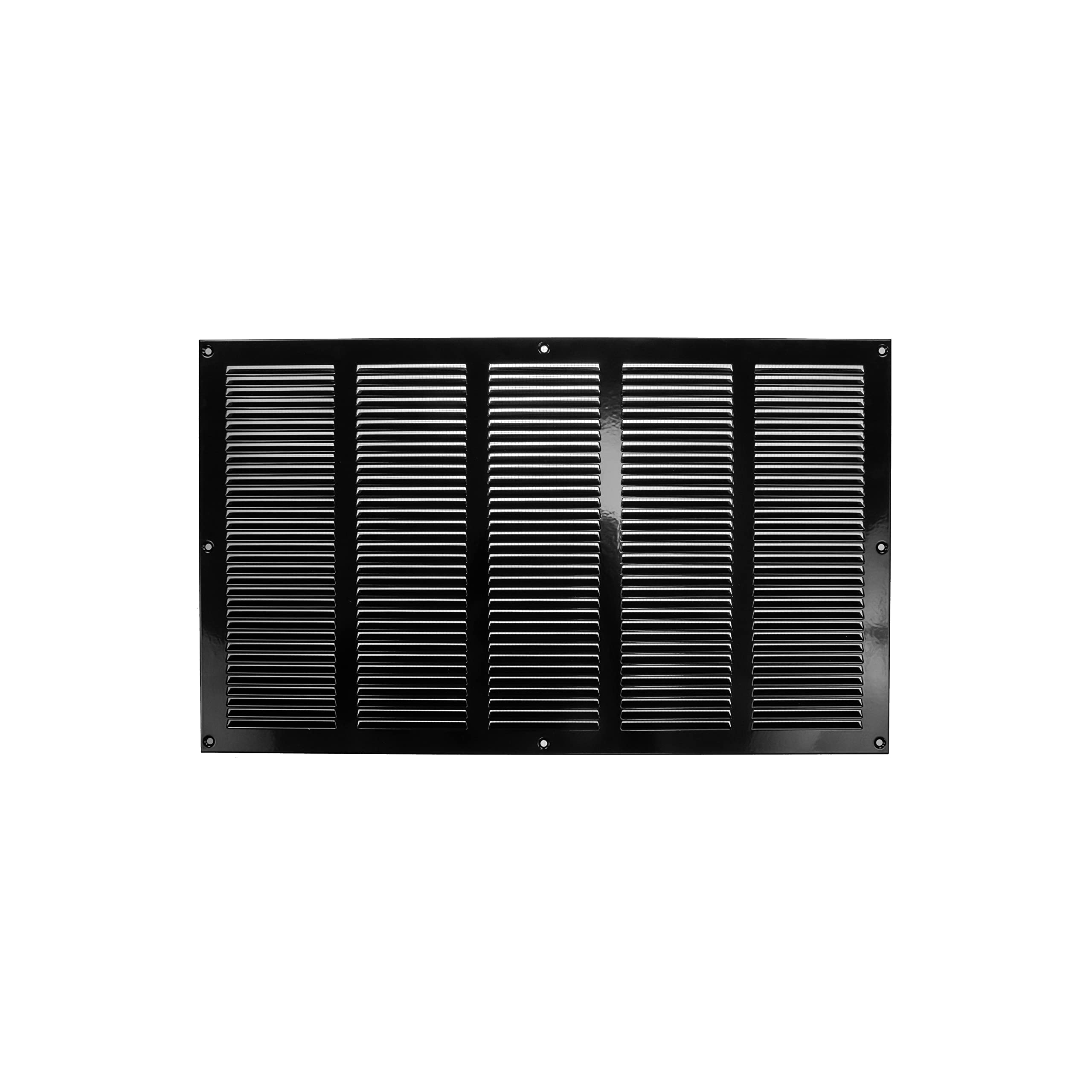 20'' x 12'' Inch / 500 x 300 mm Black Air Vent Cover - Steel Return Air Grilles for Ceiling, Wall and Sidewall with Insect Mesh Screen - Fresh Air Intake Vent - HVAC, Soffit Vent, Gable Vent