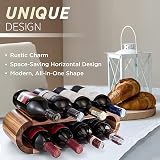 Mardili Free Standing Acacia Wood Wine Rack 8 Bottle Holder Stand view 6