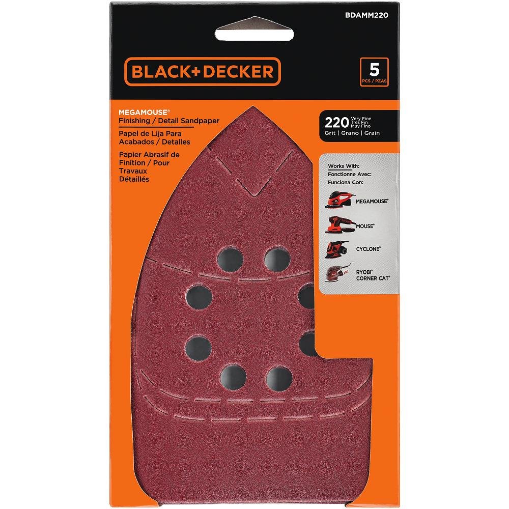Black & Decker BDAMM220 220G Mega Mouse Sandpaper, 5Pack Amazon.co.uk