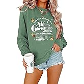 White Christmas Sweatshirt for Women Xmas 1954 Holiday Shirts Christmas Tree Snowflake Graphic Pullover Tops