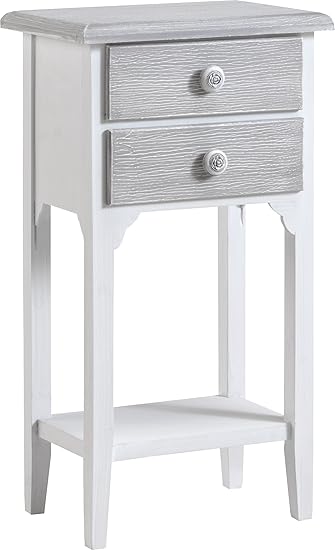 Telephone Table 2 Drawers Solid Pine White Bleached Grey Amazon