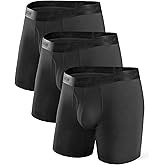 DAVID ARCHY Men's Underwear Modal Ultra Soft Trunks Second Skin Breathable with Support Pouch Boxer Briefs for Men Multipack