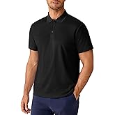 PINSPARK Polo Shirts for Men Short Sleeve Performance Quick Dry Golf T Shirt Moisture Wicking Casual Workout