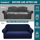 Granbest Premium Water-Repellent 3 Seater Sofa Cover Navy Blue view 5