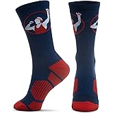 ChalkTalkSPORTS Wrestling Performance Crew Socks - Navy & Red - Youth & Adult Sizes - Mid-Calf Athletic Wrestling Socks