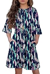 HOSIKA Fall Winter Floral Girls Little Kid Dress