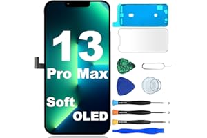 MP+ for iPhone 13 Pro Max Soft OLED Screen Replacement,[FHD][COF][Face ID] Touch Display Digitizer Assembly with Repair Tools Kit,Waterproof Tape