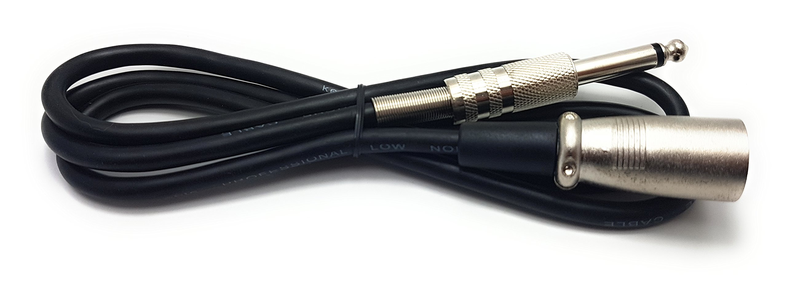 MainCore 1m Long 6.35mm ¼” Mono Jack Plug to XLR Male Instrument Cable (Available in 1m, 2m, 3m, 5m) (1m)