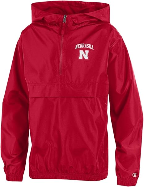 champion packable jacket red