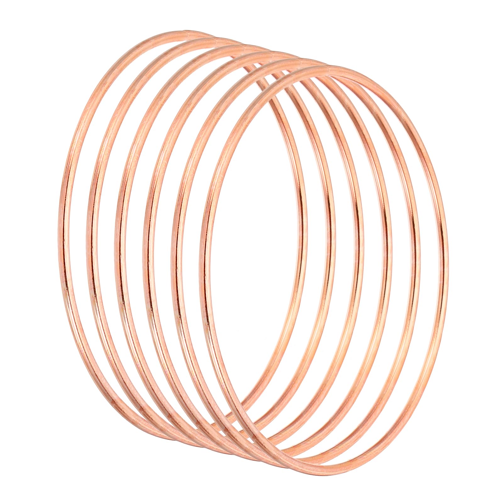 PATIKIL 3.9 Inch Dream Catcher Rings, 6 Pcs Metal Macrame Wreath Floral Round Ring Hoop for Christmas Decor Home Car DIY Craft Wedding Wall Hanging Decorations, Rose Gold
