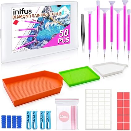 inifus 50pcs 5D DIY Diamond Painting 