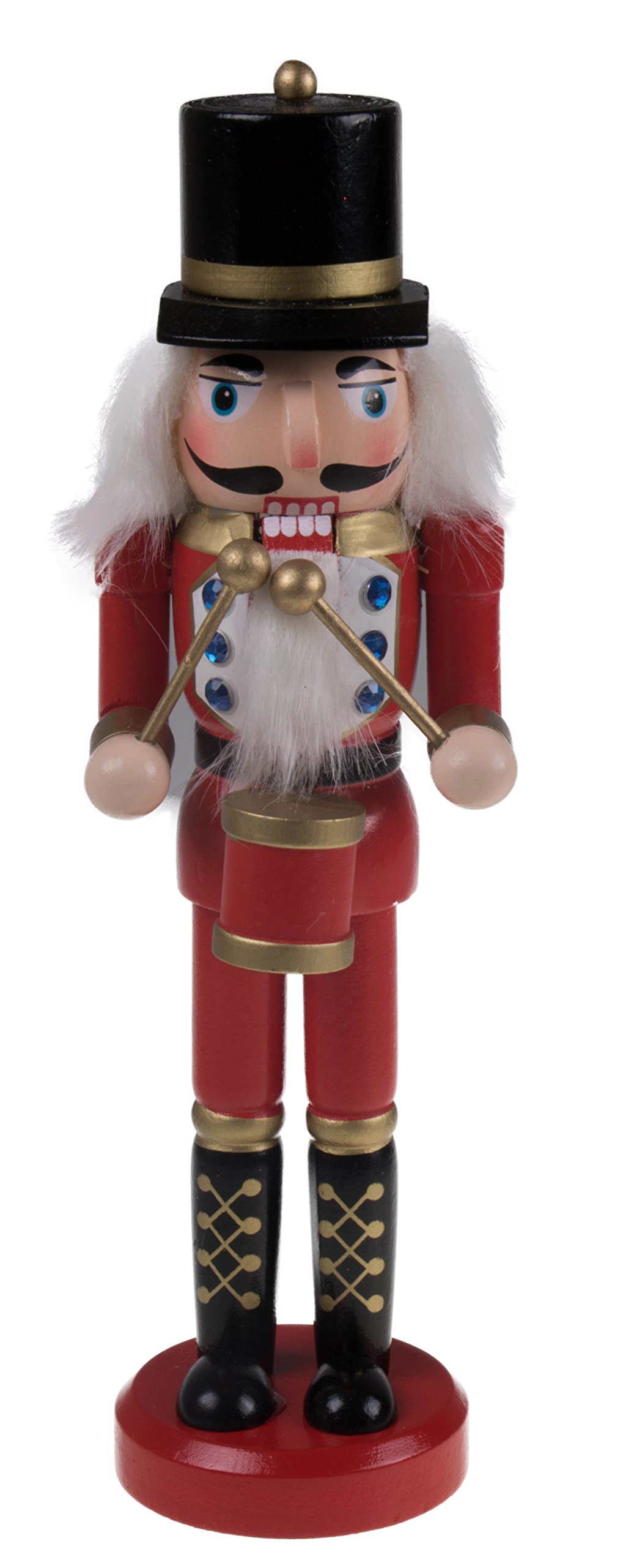 Classic Drummer Nutcracker | Traditional Red & Gold Uniform with Drum | Great Nutcracker for Any Collection | Classic Decorative Nutcracker | Perfect for Any Decor Theme | 100% Wood | 10” Tall