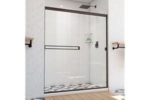 DreamLine Alliance Pro BG 56-60 in. W x 70 3/8 in. H Semi-Frameless Sliding Shower Door in Oil Rubbed Bronze and Clear Glass