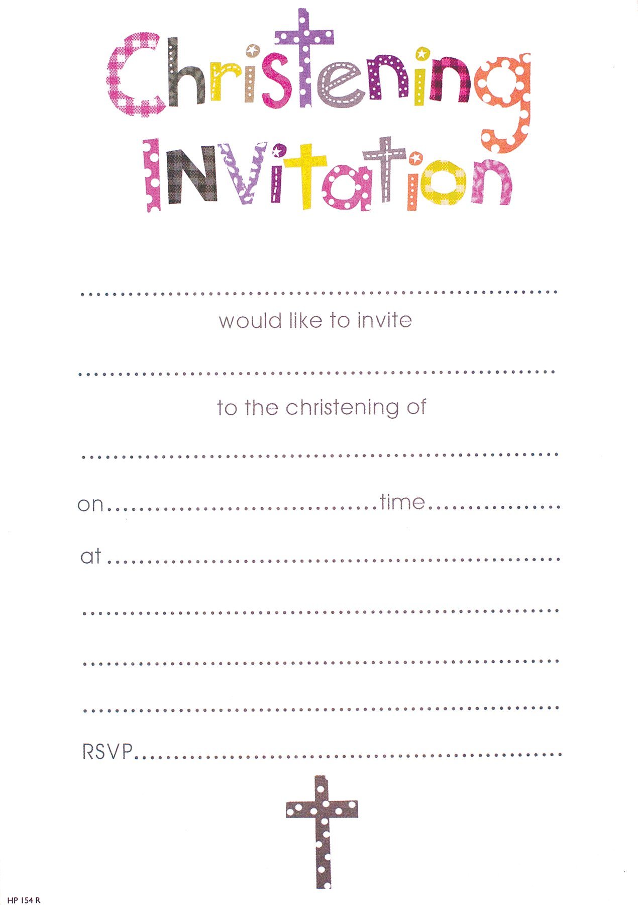 Christening Invitations (Pack of 20 Sheets) - Girl