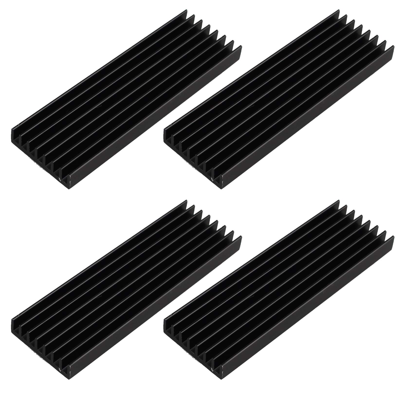 Futheda 4PCS Aluminum Heatsink Cooler Cooling Fin for M.2 Solid State Hard Disk SSD RAM PC without Thermal Adhesive Tape 70 x 22 x 6mm Black