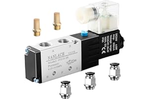 NANLACH 1/4"NPT Solenoid Valve 4V210-08 12V/24V/110V/220V Single Coil Pilot-Operated Electric 2 Position 5 Way Connection Type Junction Box (DC24V)