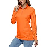 MAGCOMSEN Women's Shirts Long Sleeve 1/4 Zip UPF50+ UV Sun Protection Quick Dry Workout Hiking Athletic Shirts Rash Guard